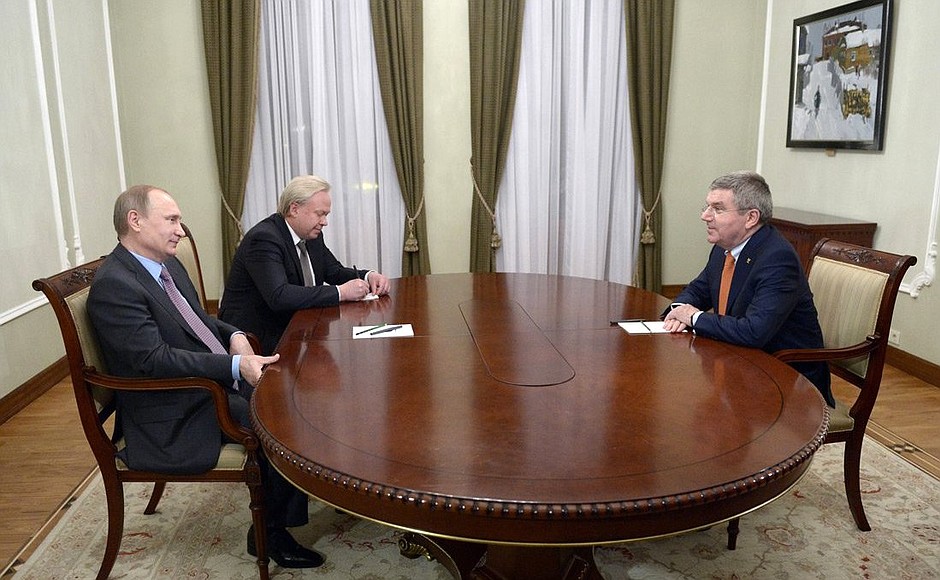 Meeting with President of the International Olympic Committee Thomas Bach.