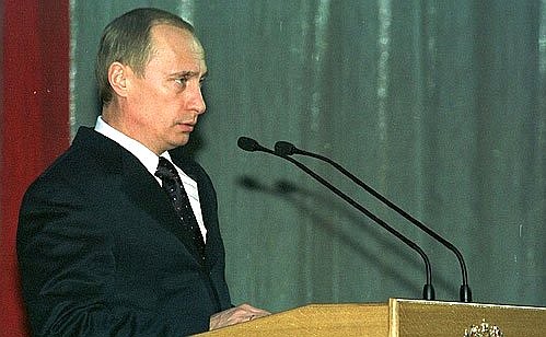 President Putin at a soiree devoted to Security Services Day.
