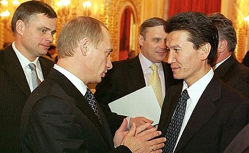President Putin with President of Kalmykia Kirsan Ilyumzhinov after the meeting of the State Council on the development of local self-government.