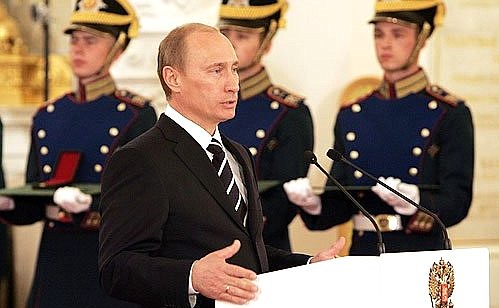 At the ceremony presenting the Russian National Awards 2006.