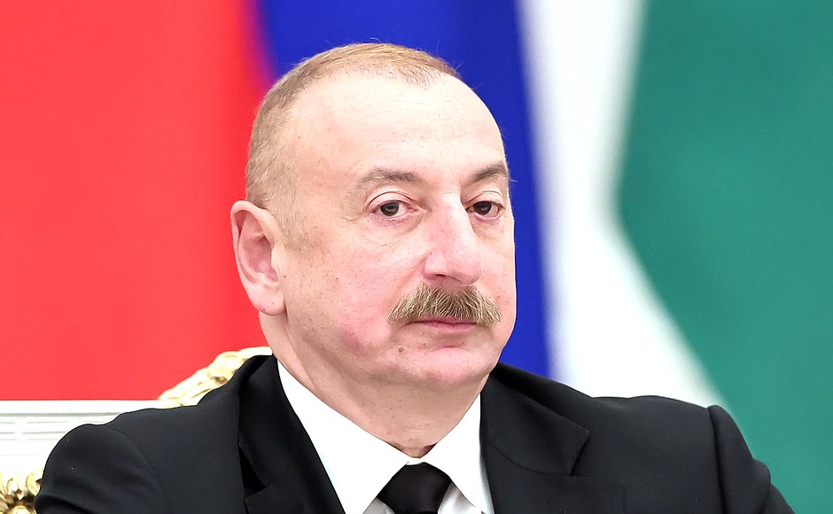 President of the Republic of Azerbaijan Ilham Aliyev at the meeting with veteran builders and workers of the Baikal-Amur Mainline.
