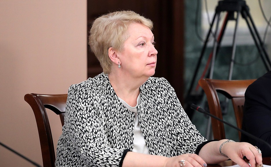 Education and Science Minister Olga Vasilyeva at a meeting of the Council for Interethnic Relations.