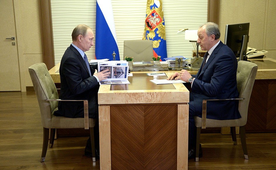 With Governor of Saratov Region Valery Radayev.