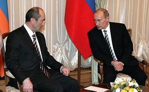 With the acting President of Armenia, Robert Kocharian.