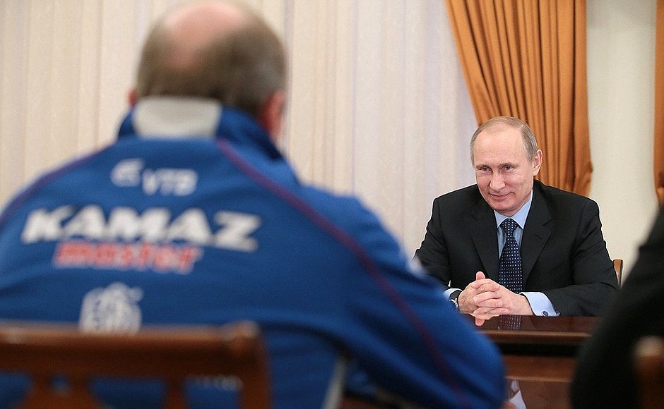 During the meeting with the KAMAZ-Master team.