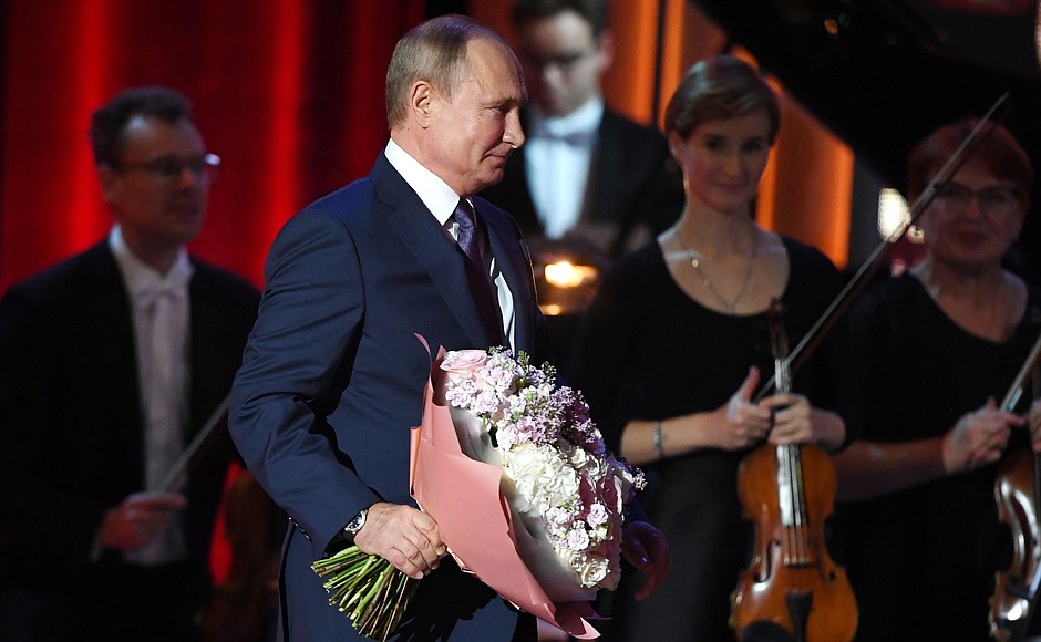 Gala evening at the Bolshoi Theatre marking 90th birthday anniversary of National Artist of the USSR, winner of state prizes of the USSR and Russia composer Alexandra Pakhmutova.