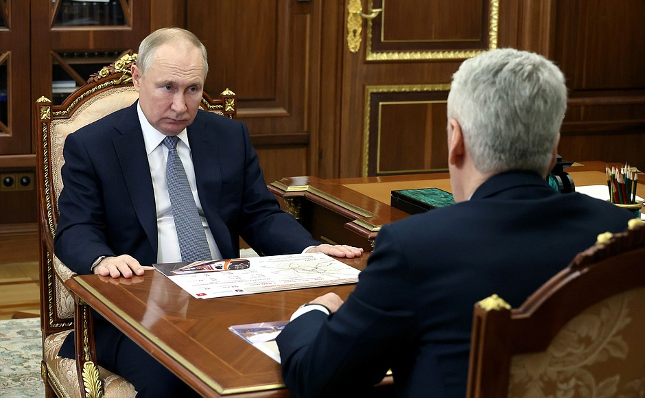 At a meeting with Moscow Mayor Sergei Sobyanin.