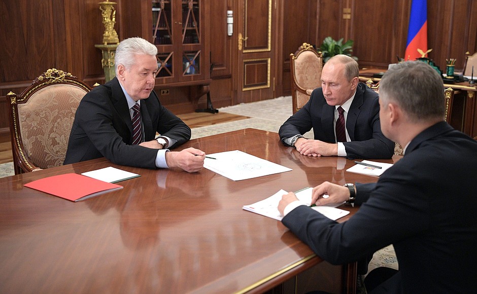 Meeting with Moscow Mayor Sergei Sobyanin and Russian Railways CEO Oleg Belozerov.