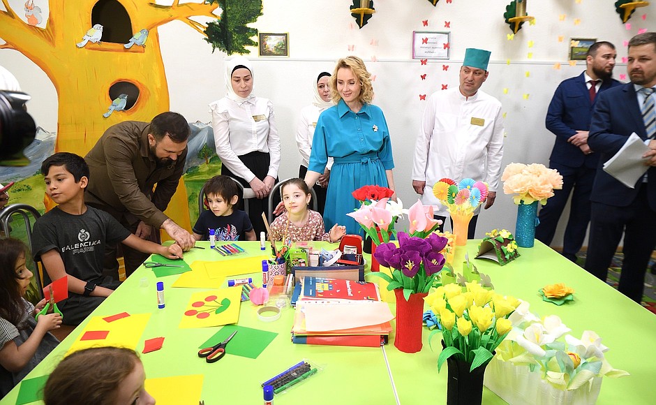 Presidential Commissioner for Children's Rights Maria Lvova-Belova on a working trip to Chechnya.