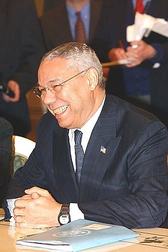US Secretary of State Colin Powell during negotiations with President Putin.