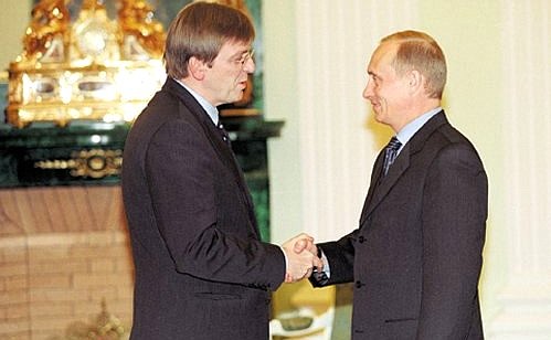 President Putin with Belgian Prime Minister Guy Verhofstadt.