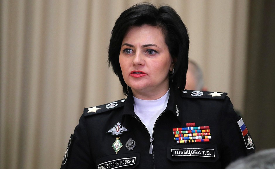 Deputy Defence Minister Tatiana Shevtsova before the meeting with Defence Ministry senior officials and defence industry representatives