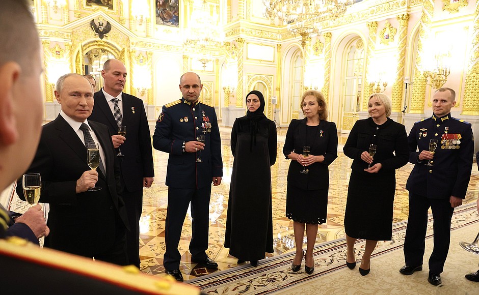 With participants in the ceremony marking Heroes of the Fatherland Day.