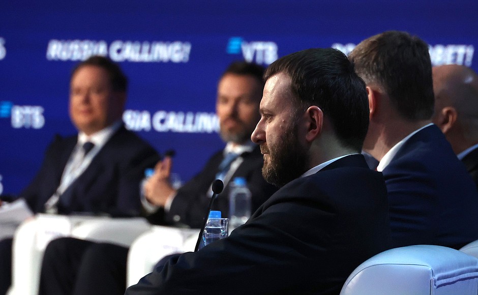 At the plenary session of the Russia Calling! forum.