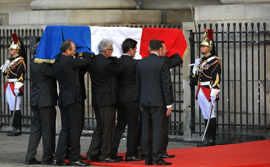 Before the funeral of former President of France Jacques Chirac.