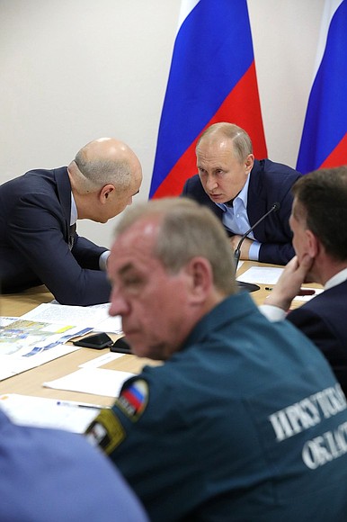 Meeting on floods in the Irkutsk Region.