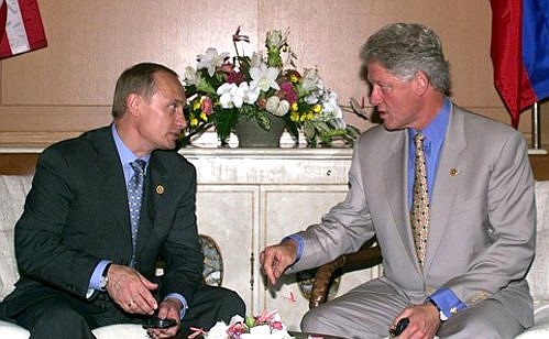 President Putin with US President Bill Clinton.