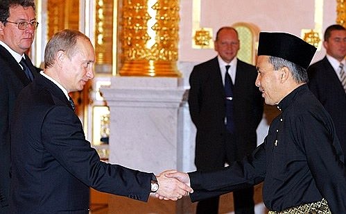 Presentation of a letter of credence by the Ambassador of Malaysia to Russia, Mohamad Halis.