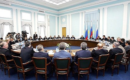 At a meeting with the heads of Russia\'s and Kazakhstan\'s border regions.