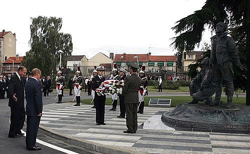 With French President Jacques Chirac at the unveiling ceremony for the monument to the Normandy-Neman Aviation Regiment.
