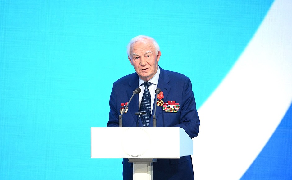 At the gala event celebrating 50 years since the start of the Baikal-Amur Railway construction. The Order of Alexander Nevsky is awarded to Adviser to the Minister of Transport, Adviser to Russian Railways CEO – Chairman of the Executive Board Gennady Fadeyev.