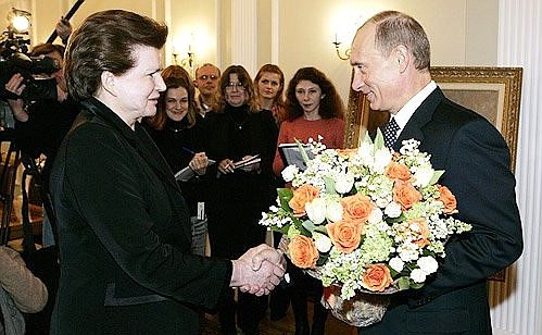 With Valentina Tereshkova.