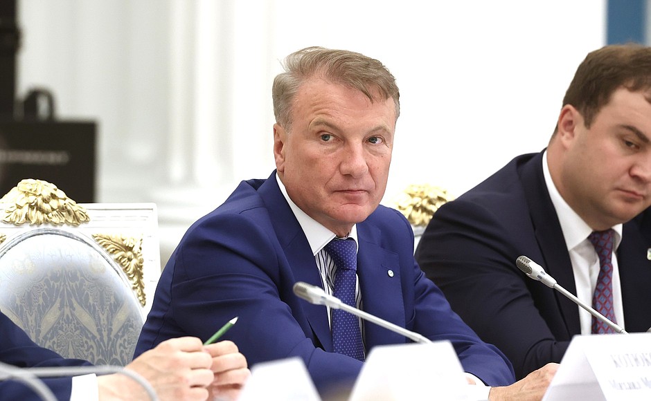 During the meeting of the Russia – Land of Opportunity autonomous non-profit organisation’s Supervisory Board. CEO and Chairman of the Management Board of Sberbank German Gref.