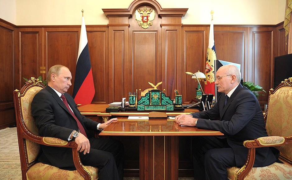 С Президентом Республики Башкортостан Рустэмом Хамитовым.