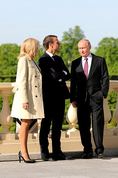 With President of France Emmanuel Macron and his wife Brigitte Macron.