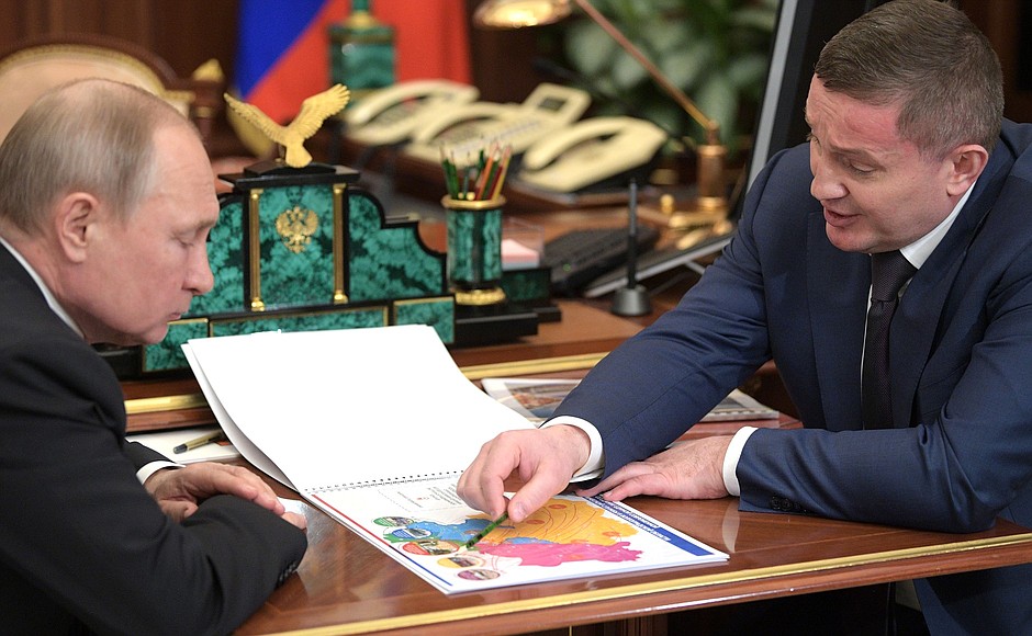 With Volgograd Region Governor Andrei Bocharov.