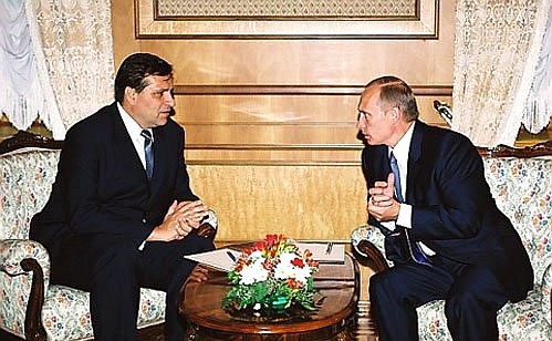 With Macedonia\'s President Boris Trajkovski.