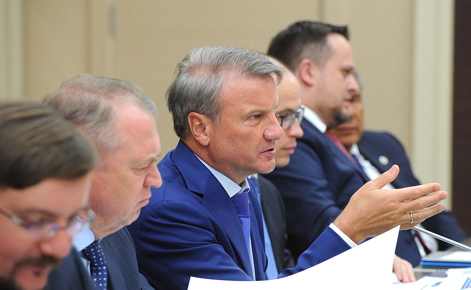 Президент, председатель правления Сбербанка России Герман Греф на заседании наблюдательного совета Агентства стратегических инициатив.
