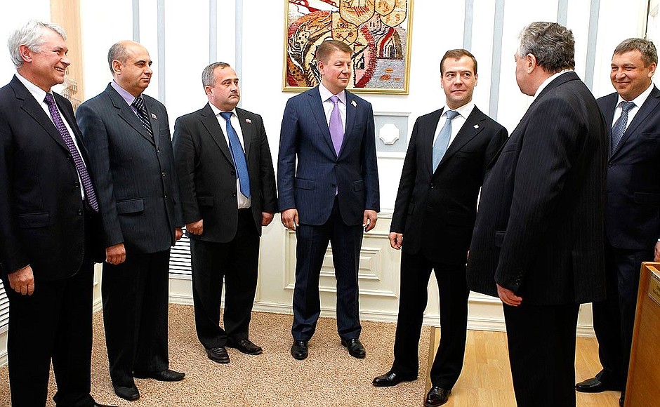 With leaders of Kostroma Regional Duma parties.