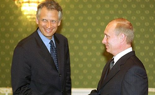 President Putin with French Foreign Minister Dominique de Villepin.