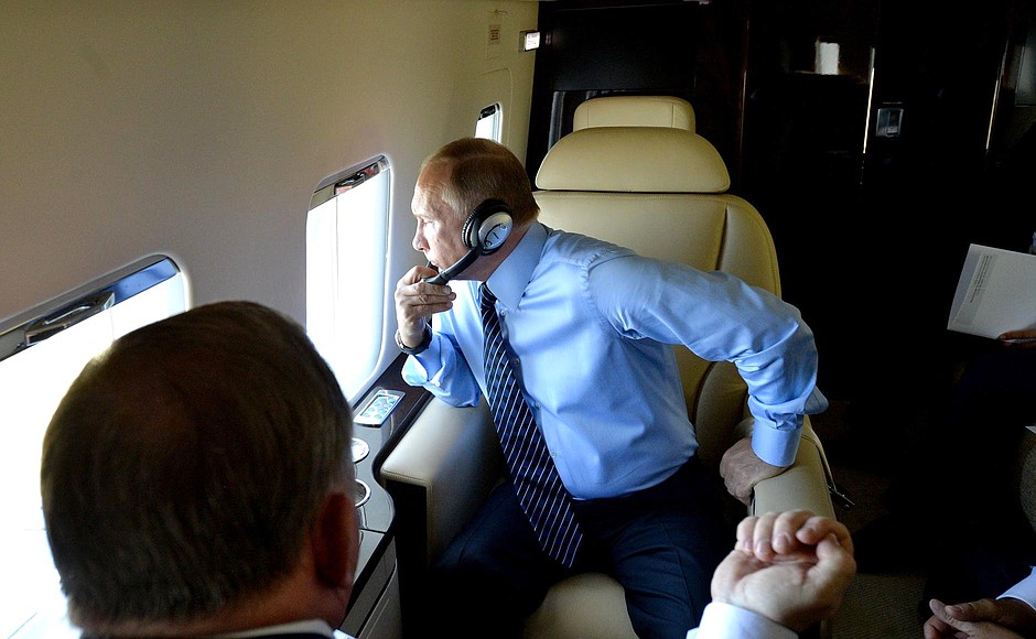 Before the State Council Presidium meeting, Vladimir Putin made a helicopter tour of the Belokurikha resort.