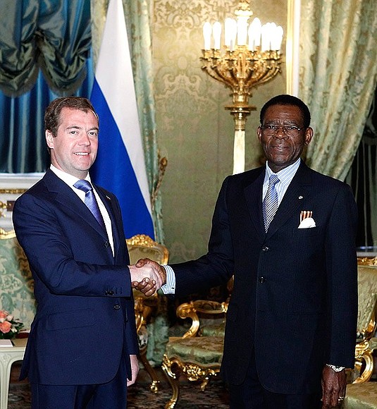 С Президентом Республики Экваториальная Гвинея Теодоро Обиангом Нгемой Мбасого.