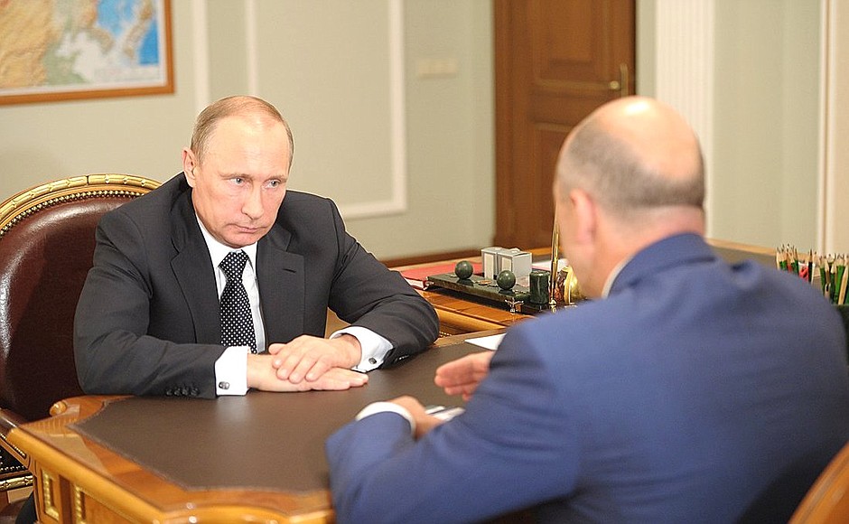 At a working meeting with Finance Minister Anton Siluanov.