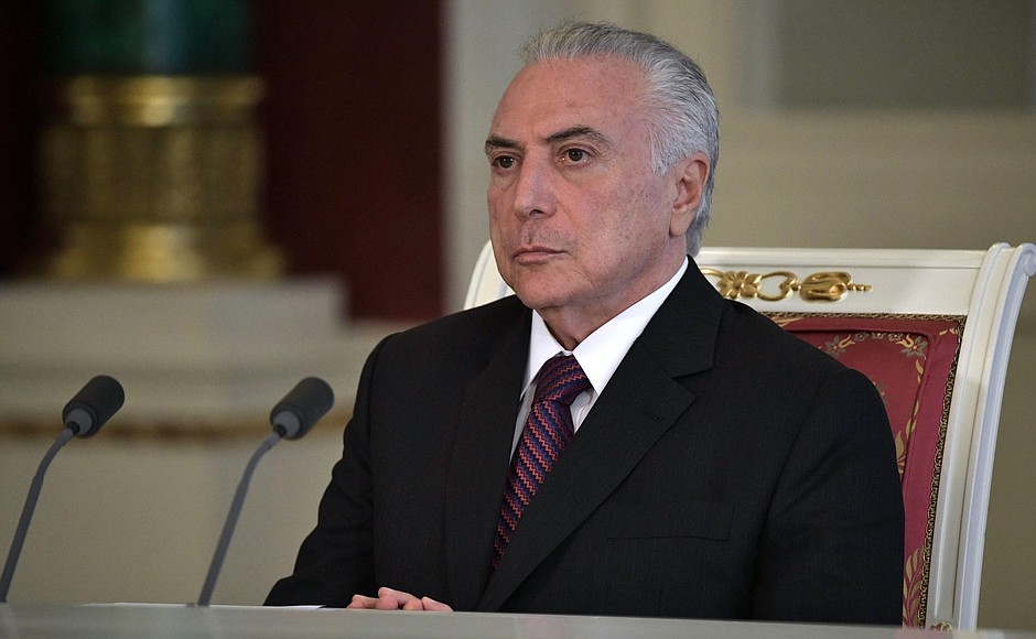 Press statements following Russian-Brazilian talks. President of Brazil Michel Temer.