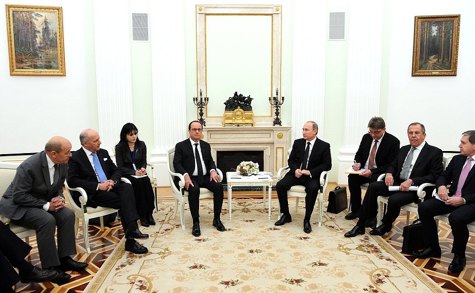 Meeting with President of France Francois Hollande.