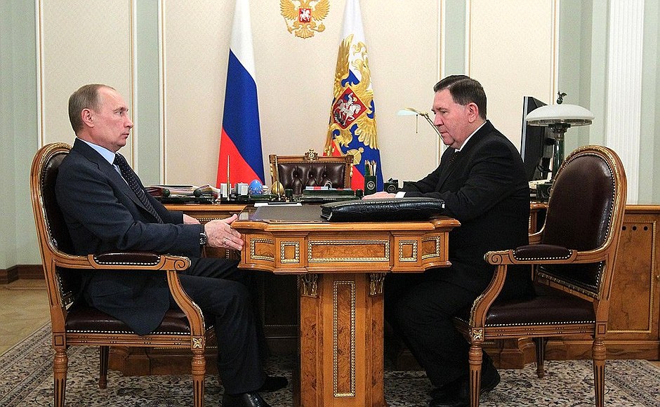 With Kursk Region Governor Alexander Mikhailov.