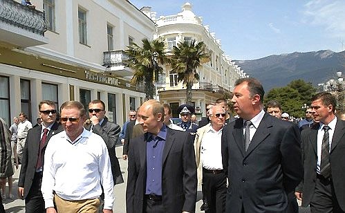 President Putin walking in Yalta.