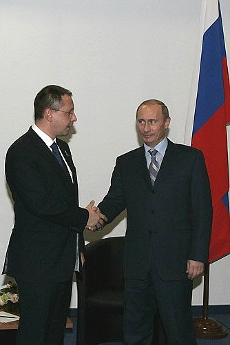 With Bulgarian Prime Minister Sergei Stanishev.