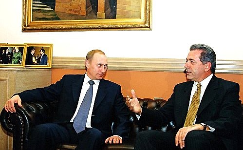 President Putin with Dimitris Avramopoulos, Mayor of Athens.