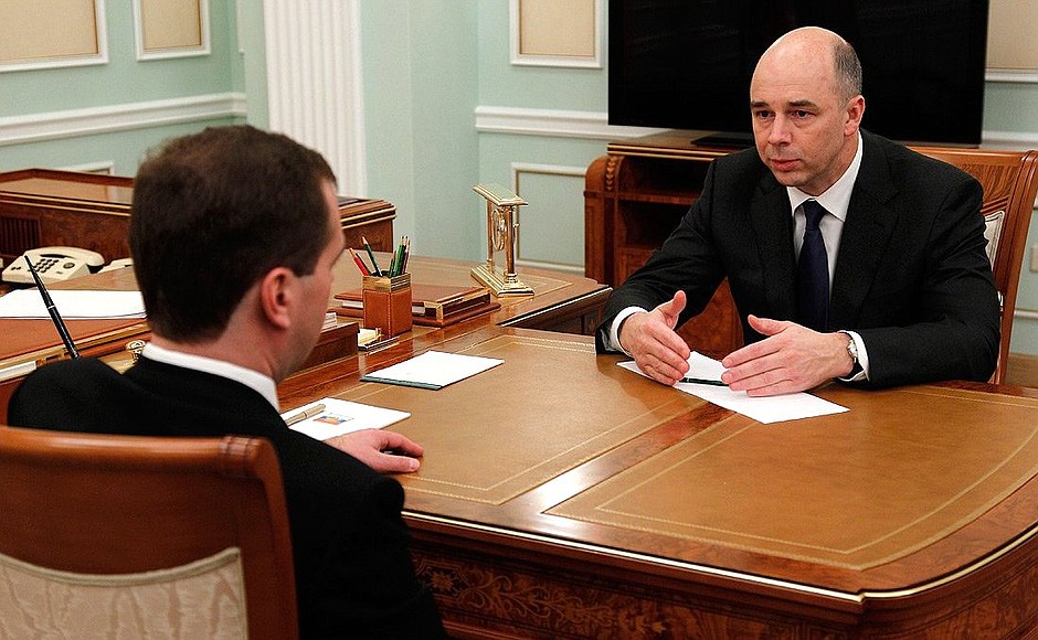 With Finance Minister Anton Siluanov.