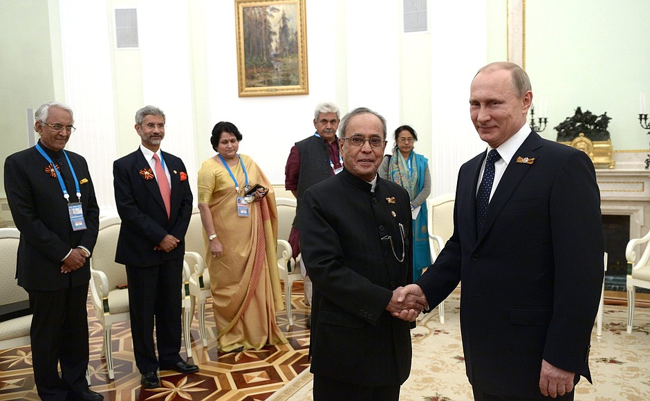 With President of India Pranab Mukherjee.