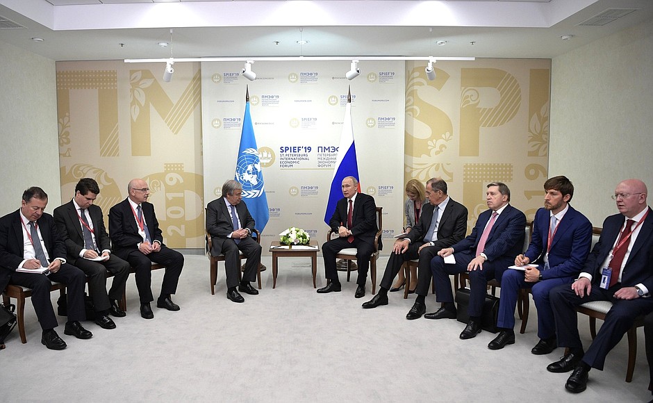 Встреча с Генеральным секретарём ООН Антониу Гутеррешем.