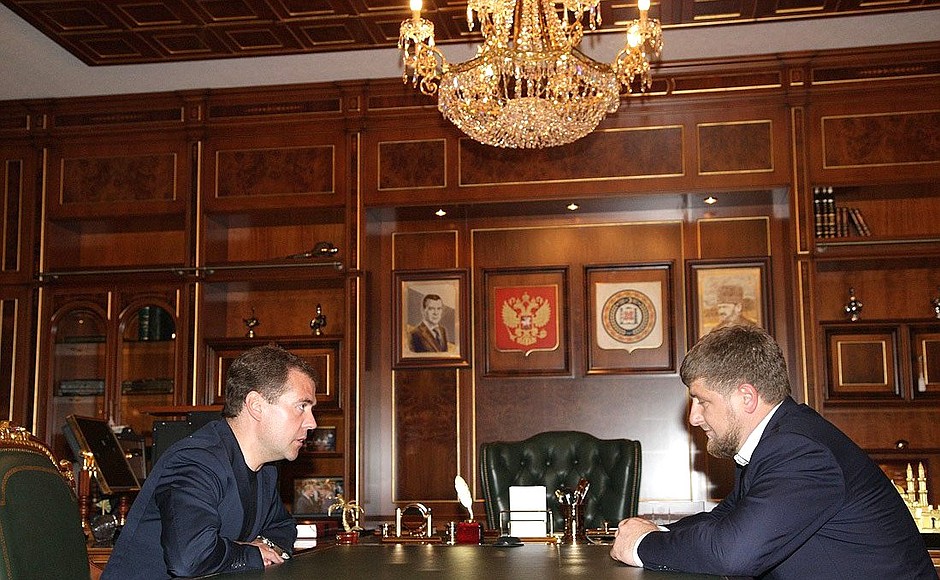 С Президентом Чеченской Республики Рамзаном Кадыровым.