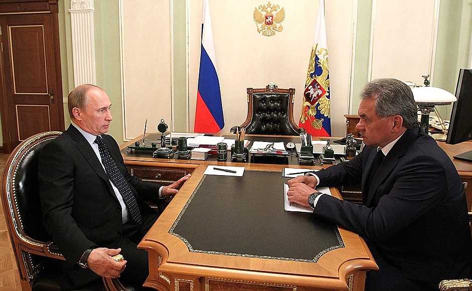 With Defence Minister Sergei Shoigu.
