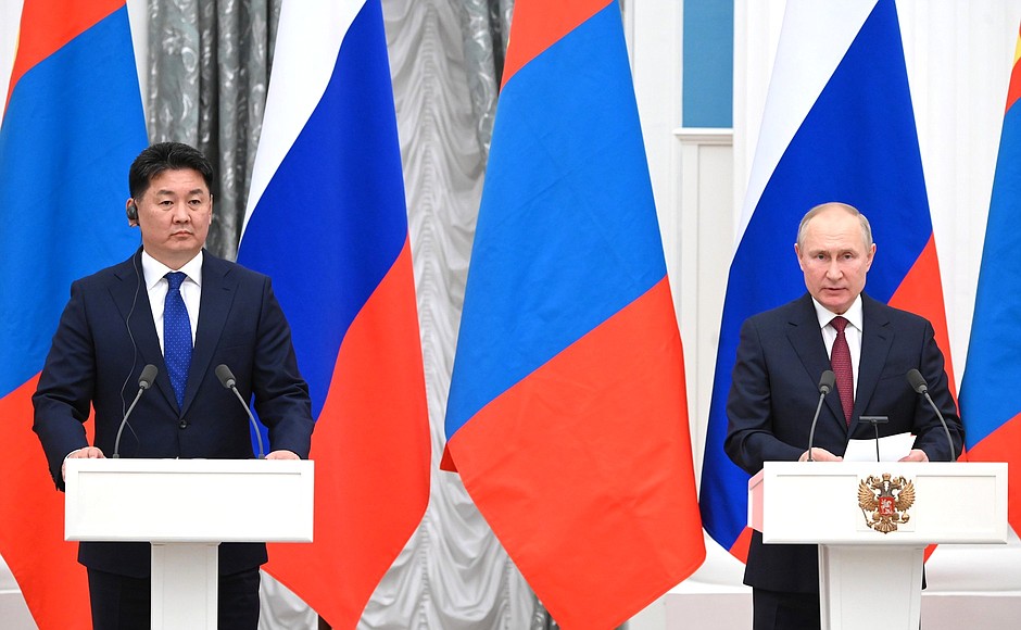 Statements for the press following Russian-Mongolian talks.
