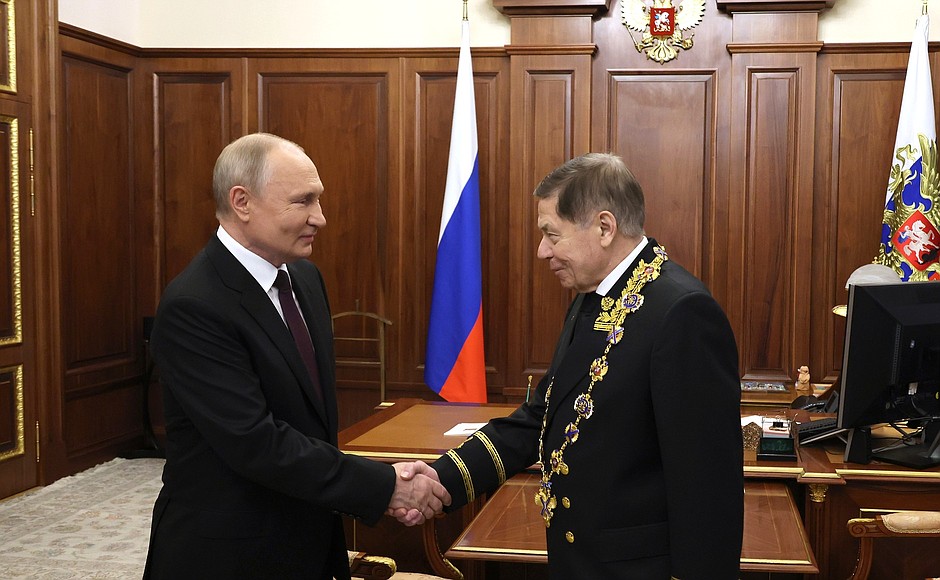 With Supreme Court President Vyacheslav Lebedev.